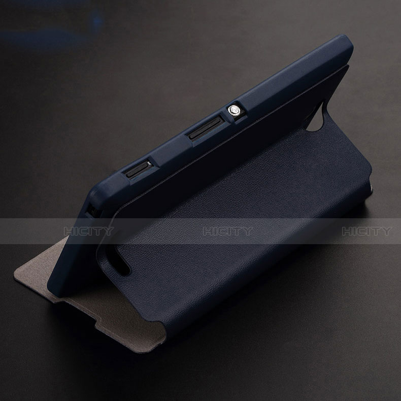 Funda de Cuero Cartera para Sony Xperia C S39h Azul