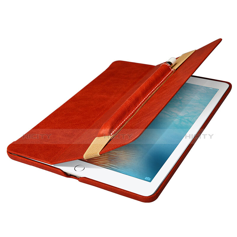 Funda de Cuero Elastico del Pluma Desmontable P01 para Apple Pencil Apple New iPad 9.7 (2017) Rojo