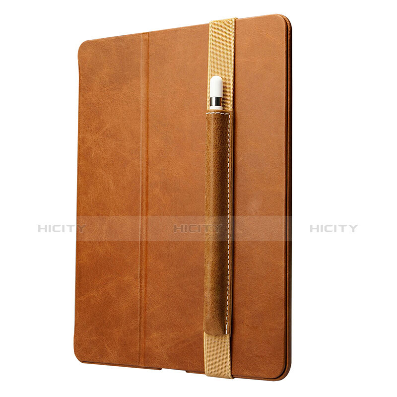 Funda de Cuero Elastico del Pluma Desmontable P01 para Apple Pencil Apple New iPad 9.7 (2018) Marron