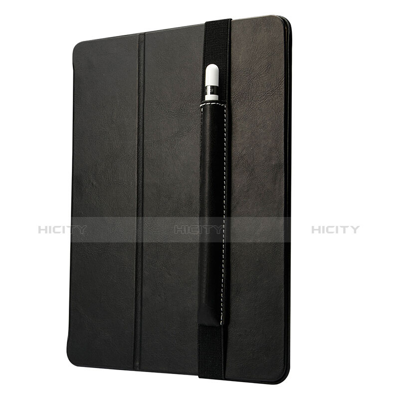 Funda de Cuero Elastico del Pluma Desmontable P01 para Apple Pencil Apple New iPad 9.7 (2018) Negro