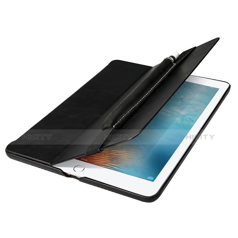 Funda de Cuero Elastico del Pluma Desmontable P01 para Apple Pencil Apple New iPad 9.7 (2018) Negro