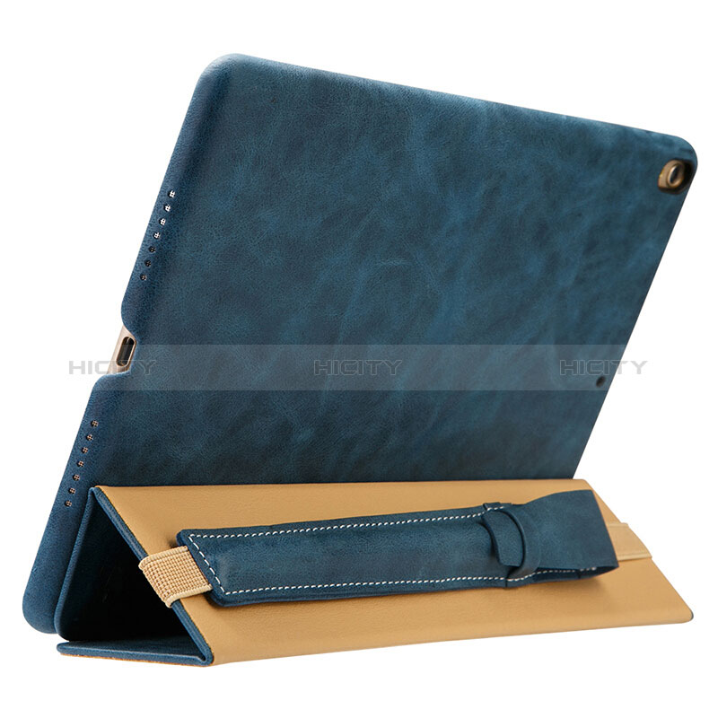 Funda de Cuero Elastico del Pluma Desmontable P02 para Apple Pencil Apple iPad Pro 10.5 Azul