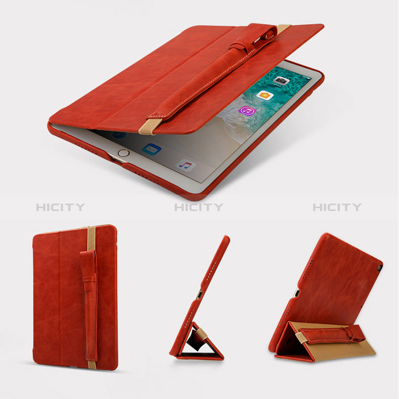 Funda de Cuero Elastico del Pluma Desmontable P02 para Apple Pencil Apple iPad Pro 9.7 Rojo