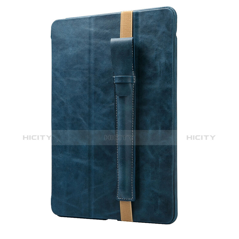 Funda de Cuero Elastico del Pluma Desmontable P02 para Apple Pencil Apple New iPad 9.7 (2018) Azul