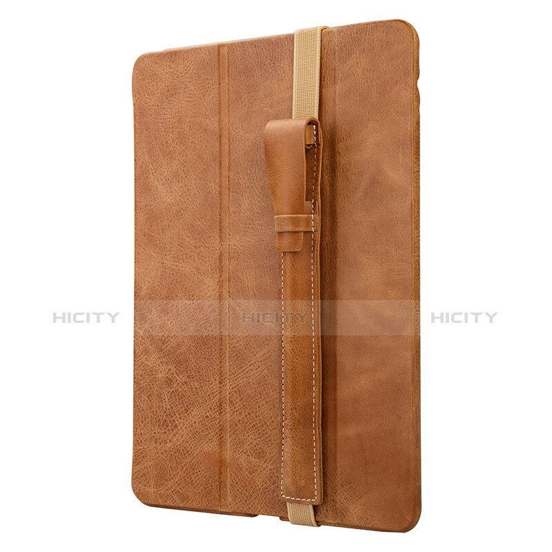 Funda de Cuero Elastico del Pluma Desmontable P02 para Apple Pencil Apple New iPad 9.7 (2018) Marron