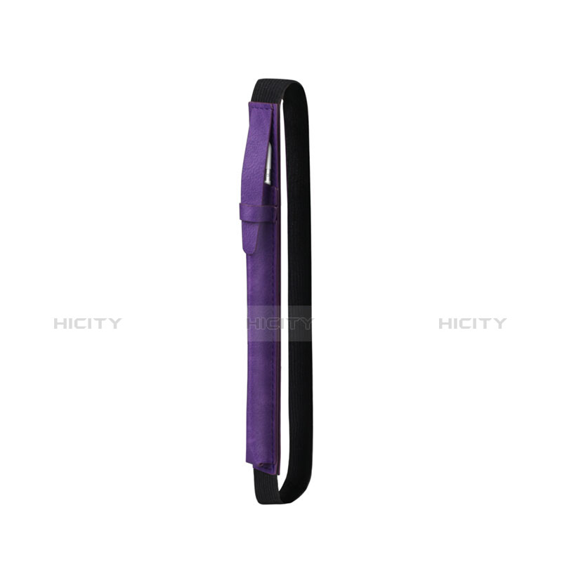 Funda de Cuero Elastico del Pluma Desmontable P03 para Apple Pencil Apple New iPad 9.7 (2018) Morado