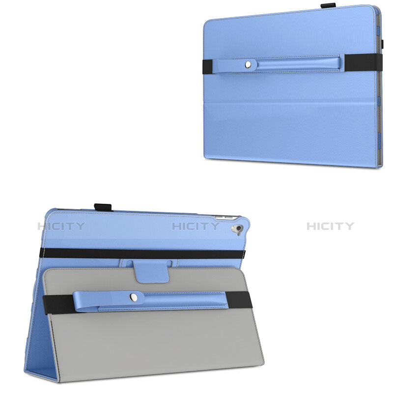 Funda de Cuero Elastico del Pluma Desmontable para Apple Pencil Apple iPad Pro 9.7 Azul