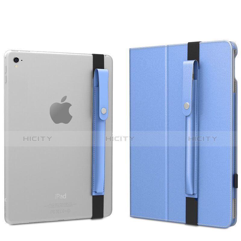 Funda de Cuero Elastico del Pluma Desmontable para Apple Pencil Apple New iPad 9.7 (2018) Azul