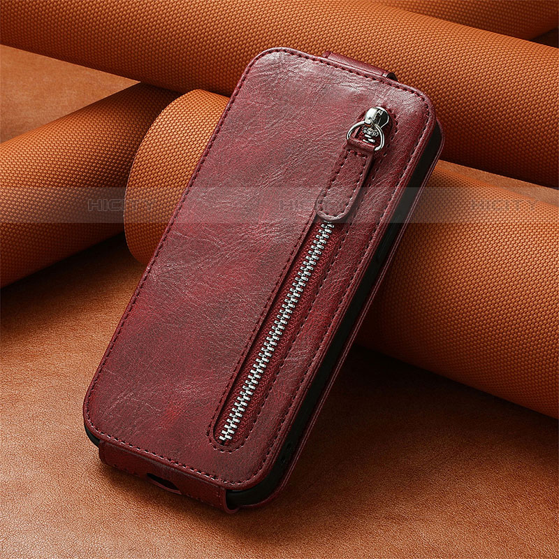 Funda de Cuero Flip A01D para Samsung Galaxy S21 5G Rojo