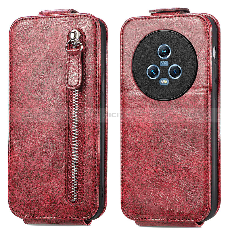 Funda de Cuero Flip para Huawei Honor Magic5 5G Rojo