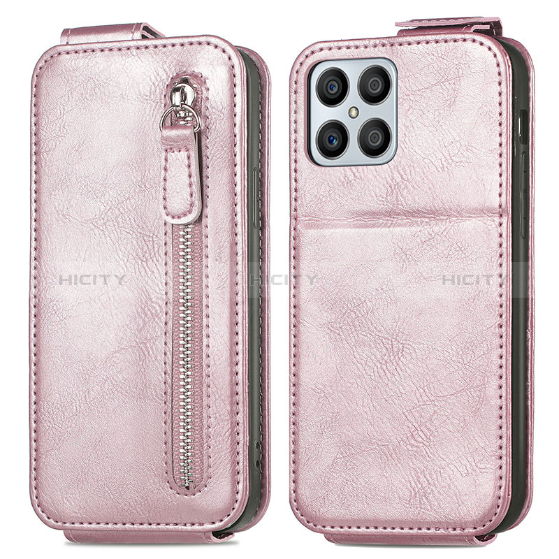 Funda de Cuero Flip para Huawei Honor X8 4G Oro Rosa