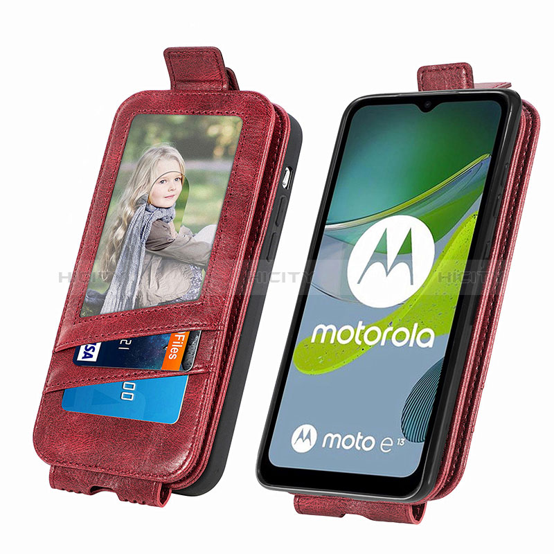 Funda de Cuero Flip para Motorola Moto E13