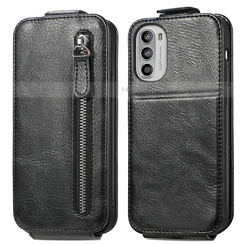 Funda de Cuero Flip para Motorola Moto G52j 5G Negro