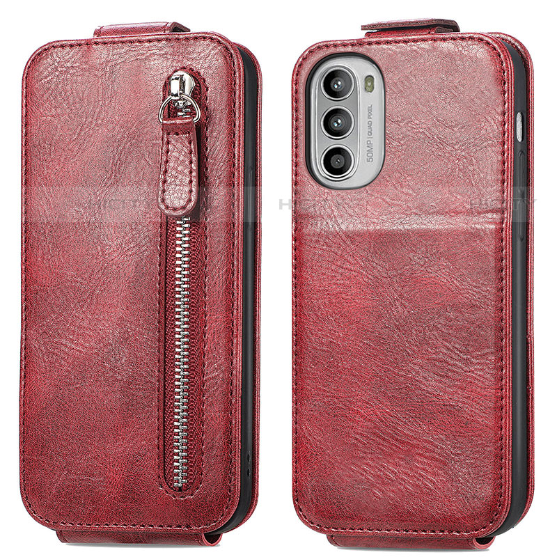 Funda de Cuero Flip para Motorola Moto G52j 5G Rojo