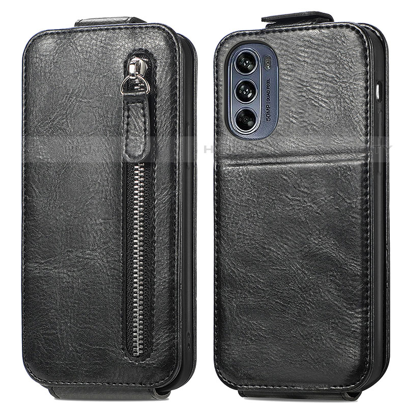 Funda de Cuero Flip para Motorola Moto G62 5G Negro