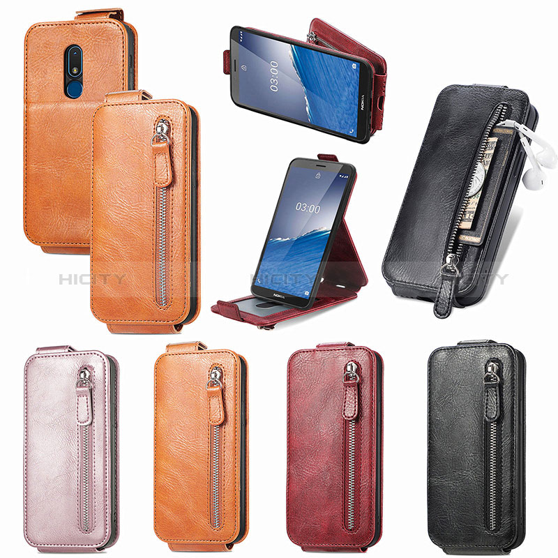 Funda de Cuero Flip para Nokia C3