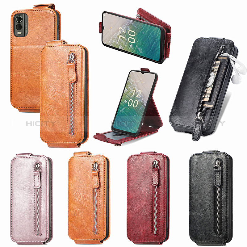 Funda de Cuero Flip para Nokia C32