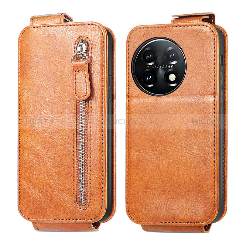 Funda de Cuero Flip para OnePlus 11 5G Marron