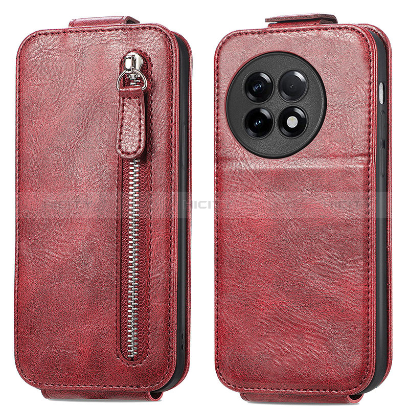 Funda de Cuero Flip para OnePlus 11R 5G Rojo