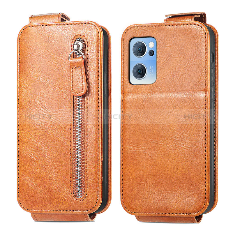 Funda de Cuero Flip para OnePlus Nord CE 2 5G Marron