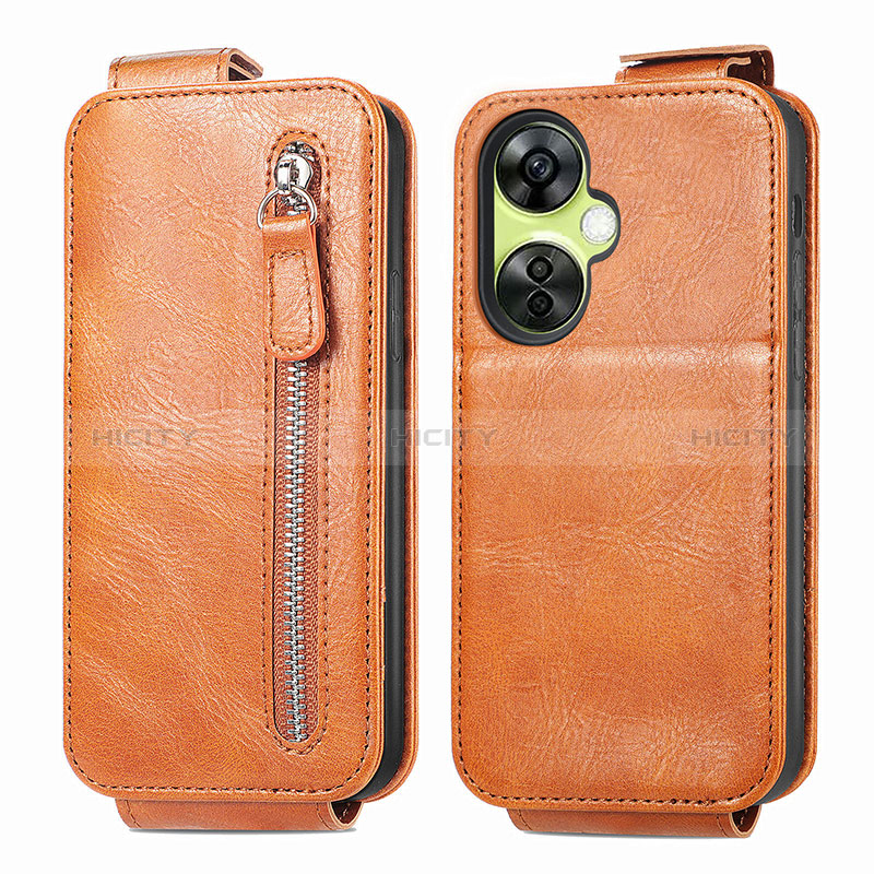 Funda de Cuero Flip para OnePlus Nord N30 5G Marron