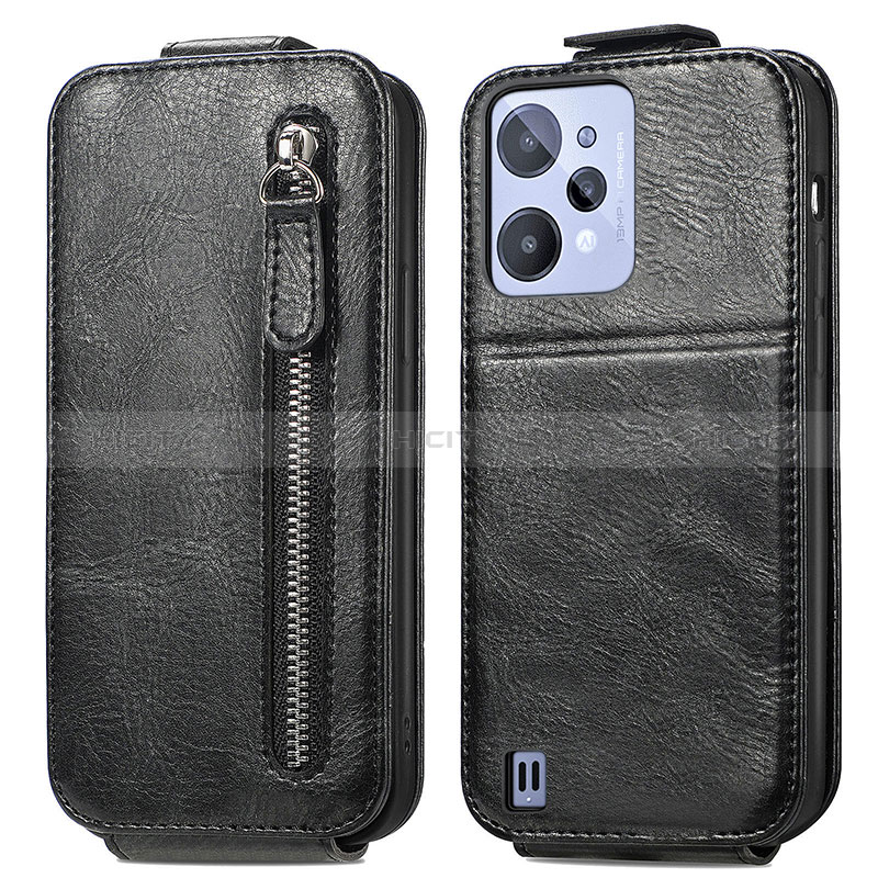 Funda de Cuero Flip para Realme C31 Negro