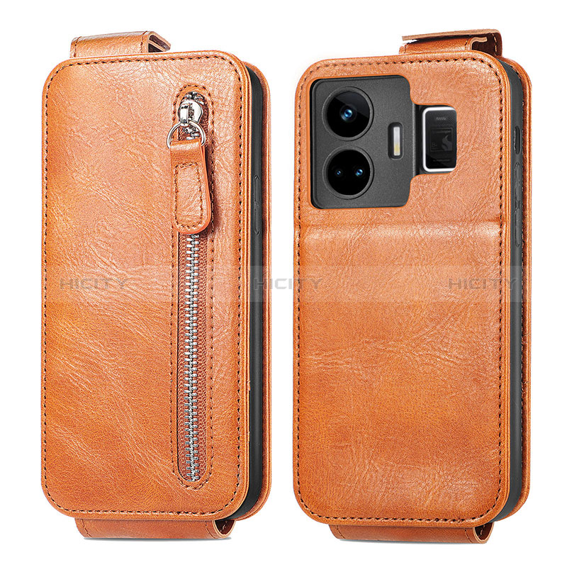 Funda de Cuero Flip para Realme GT Neo6 5G Marron