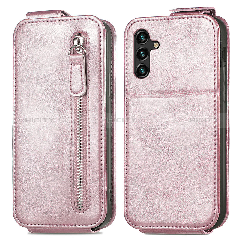 Funda de Cuero Flip para Samsung Galaxy A04s Oro Rosa