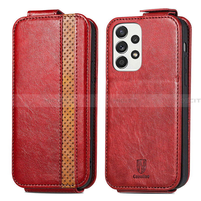 Funda de Cuero Flip para Samsung Galaxy A33 5G Rojo