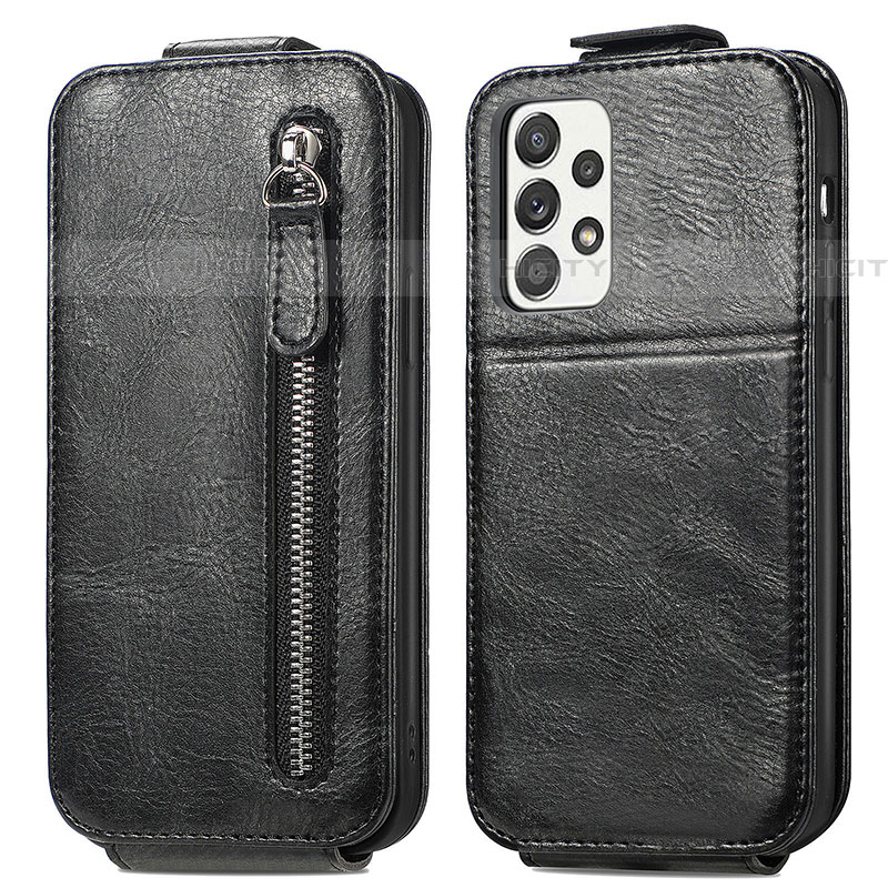 Funda de Cuero Flip para Samsung Galaxy A52 4G Negro