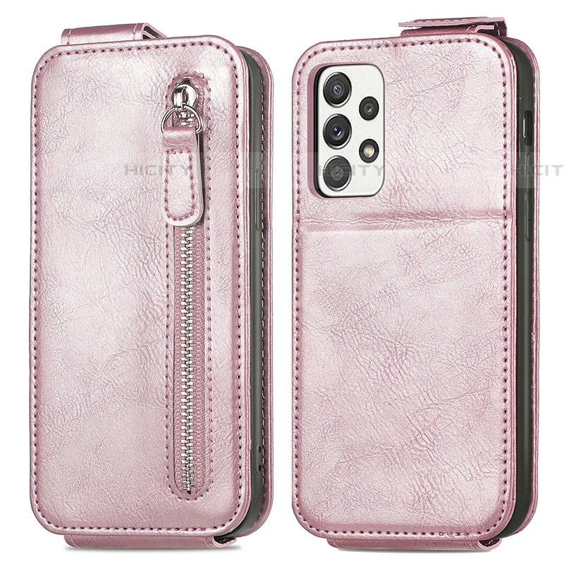 Funda de Cuero Flip para Samsung Galaxy A52 5G Oro Rosa