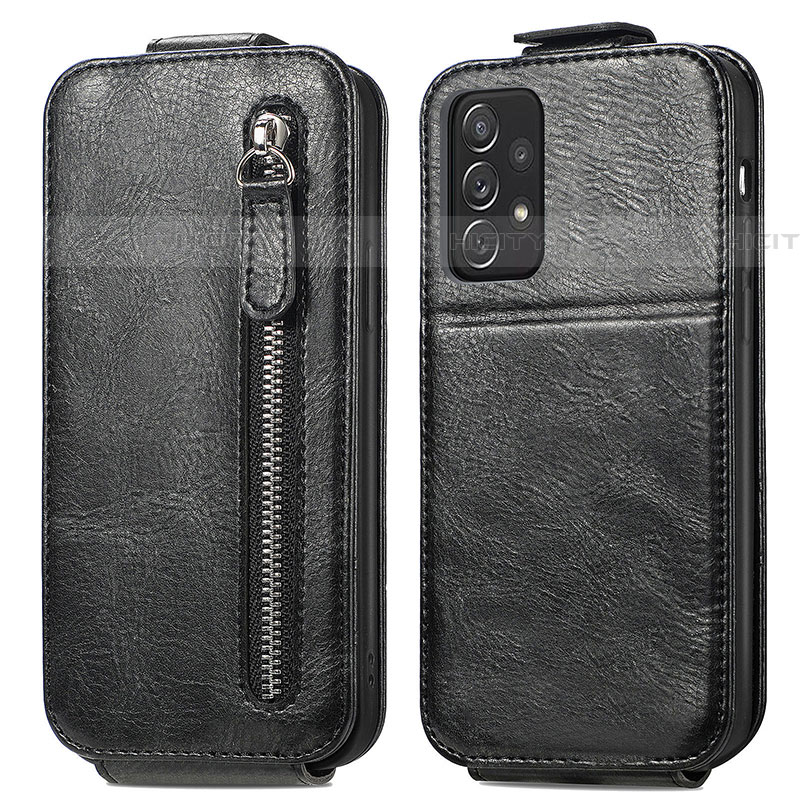 Funda de Cuero Flip para Samsung Galaxy A72 5G Negro