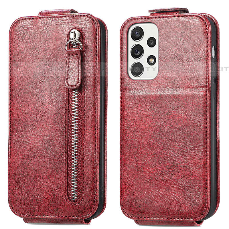 Funda de Cuero Flip para Samsung Galaxy A73 5G Rojo