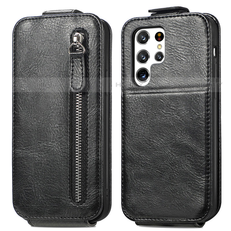 Funda de Cuero Flip para Samsung Galaxy S22 Ultra 5G Negro