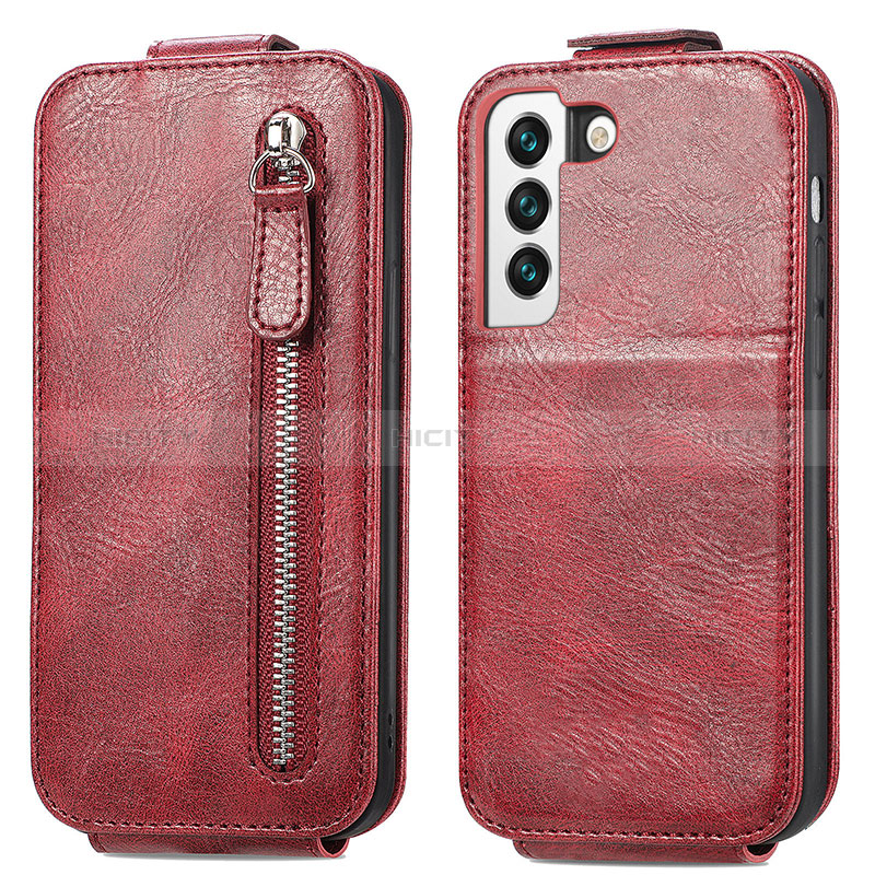 Funda de Cuero Flip para Samsung Galaxy S24 Plus 5G Rojo