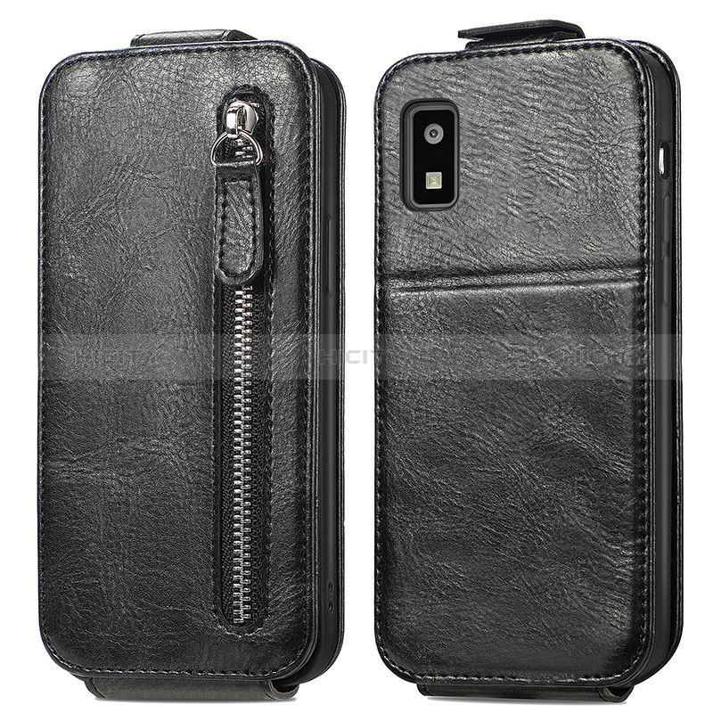 Funda de Cuero Flip para Sharp Aquos wish3 Negro