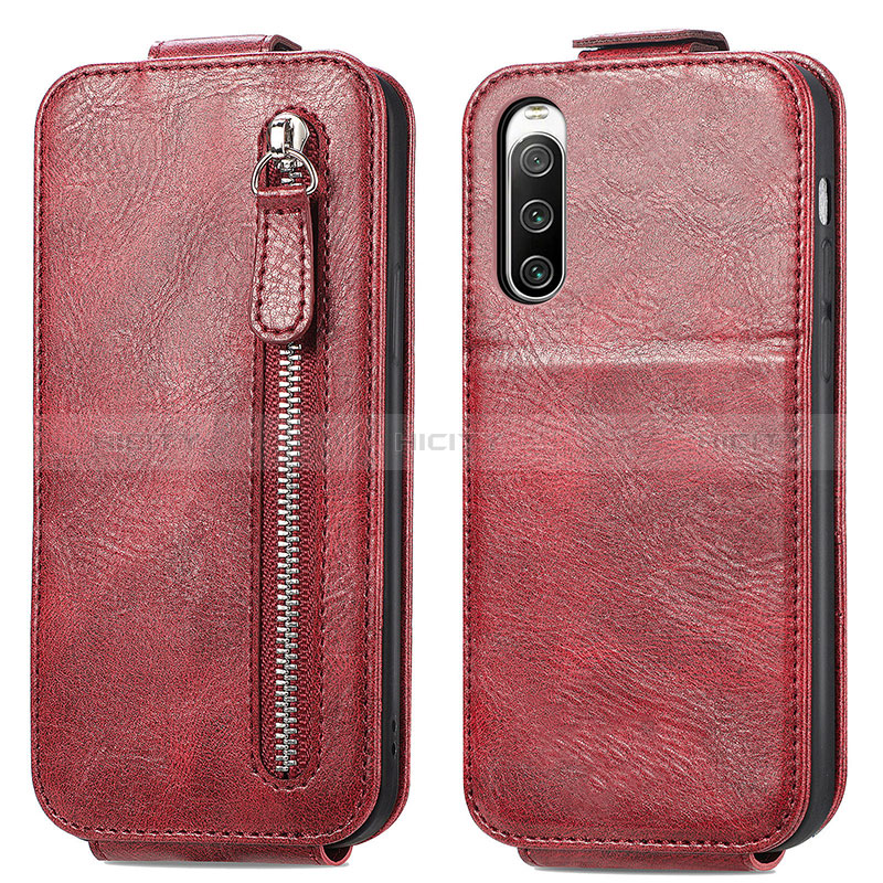 Funda de Cuero Flip para Sony Xperia 10 IV Rojo