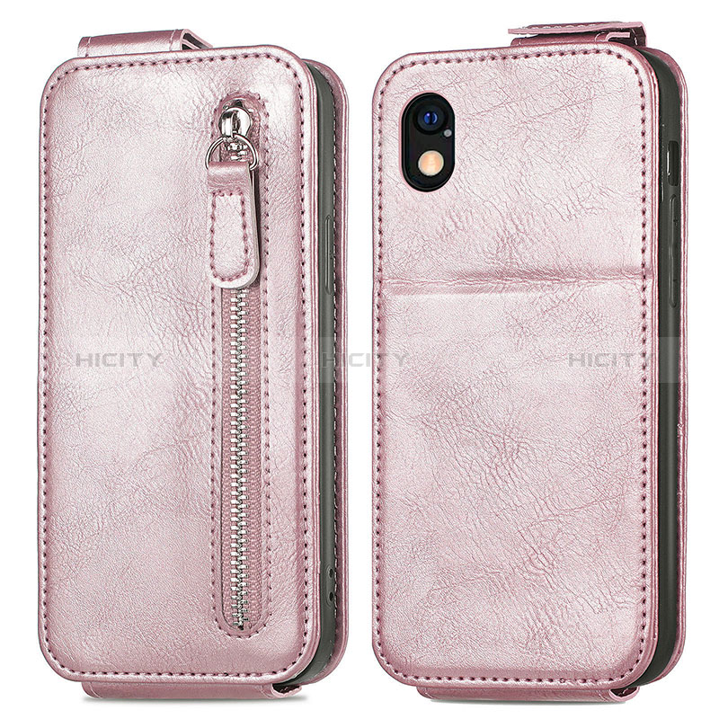 Funda de Cuero Flip para Sony Xperia Ace III Oro Rosa