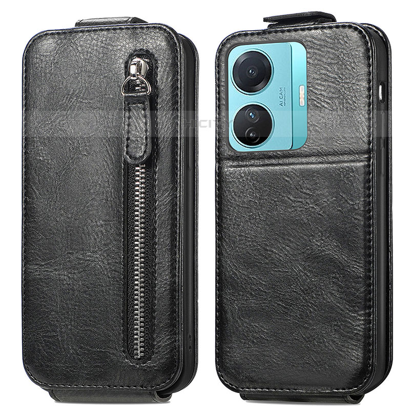 Funda de Cuero Flip para Vivo T1 Pro 5G Negro