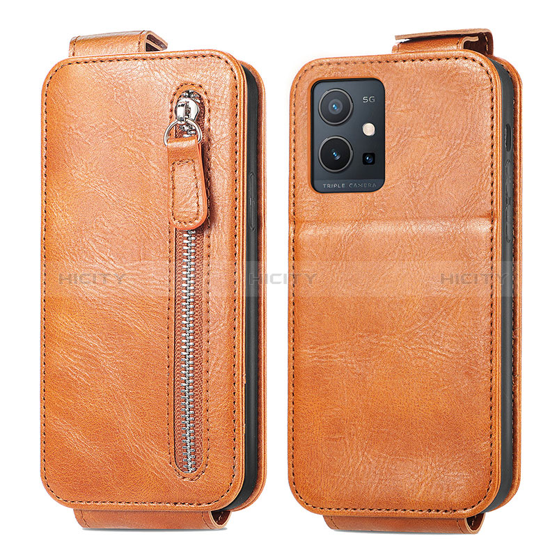 Funda de Cuero Flip para Vivo Y33e 5G Marron