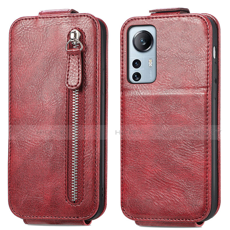 Funda de Cuero Flip para Xiaomi Mi 12 5G Rojo