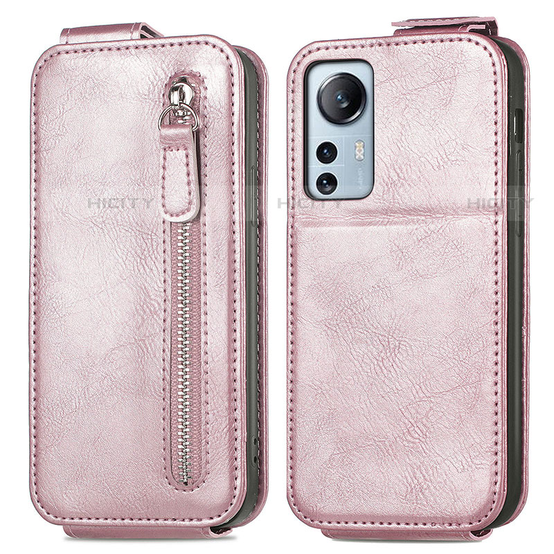 Funda de Cuero Flip para Xiaomi Mi 12 Pro 5G Oro Rosa