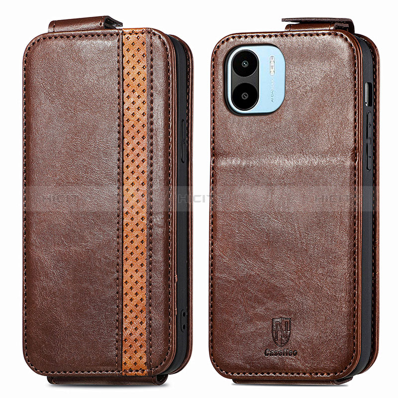 Funda de Cuero Flip para Xiaomi Poco C50 Marron