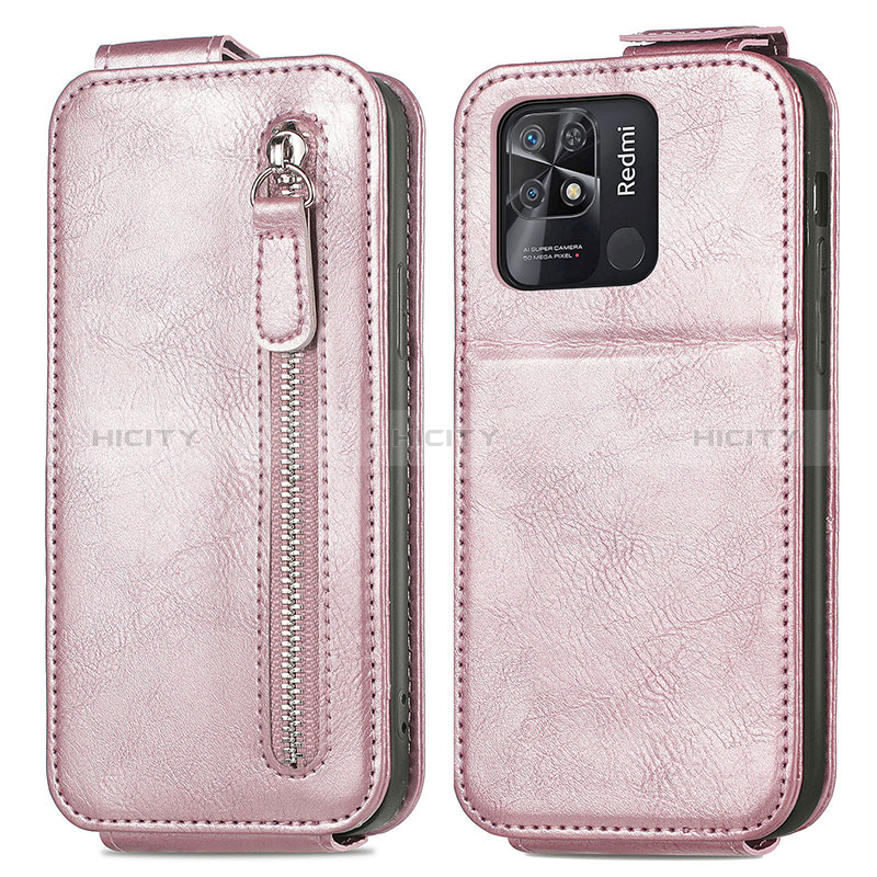 Funda de Cuero Flip para Xiaomi Redmi 10 Power Oro Rosa