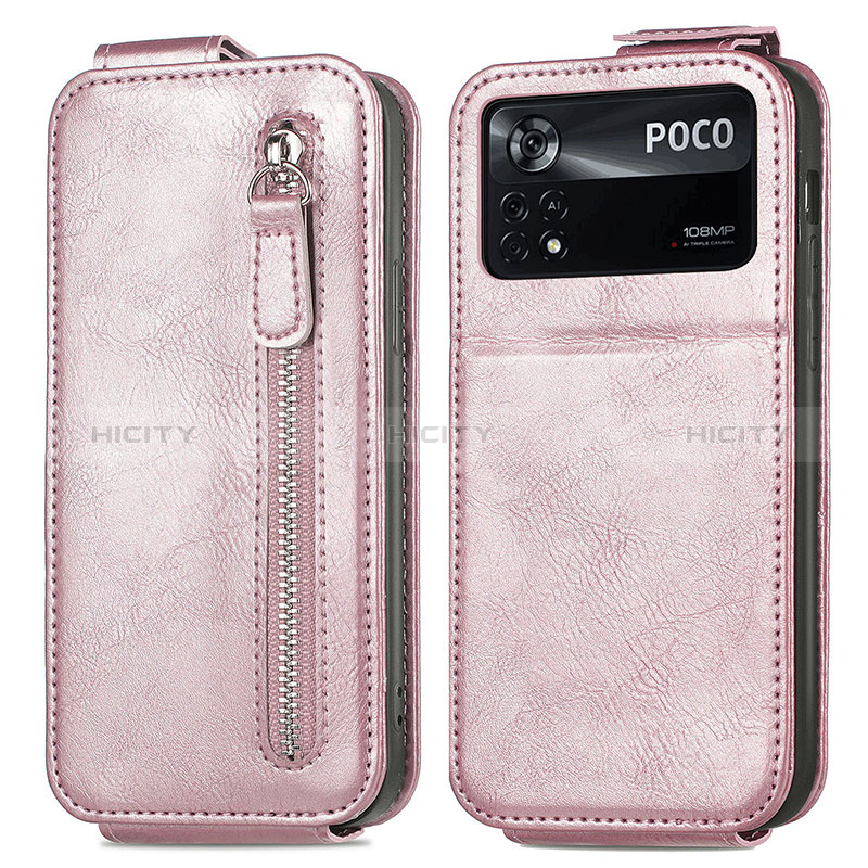 Funda de Cuero Flip para Xiaomi Redmi Note 11E Pro 5G Oro Rosa