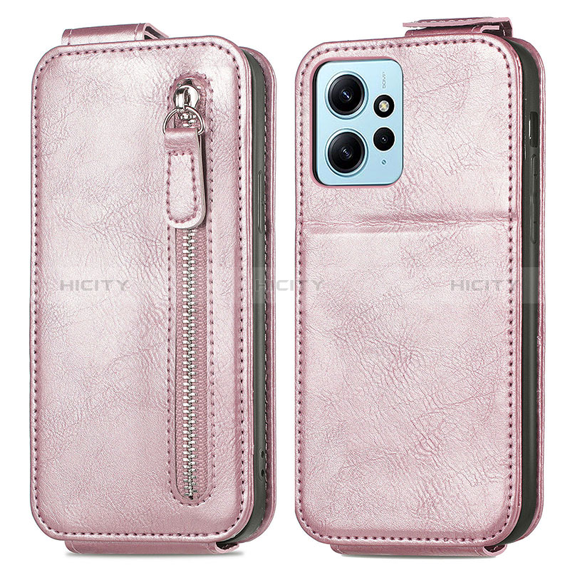 Funda de Cuero Flip para Xiaomi Redmi Note 12 4G Oro Rosa