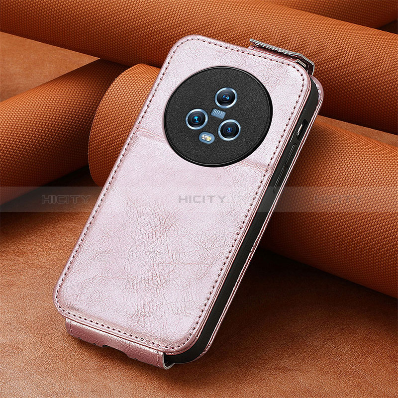 Funda de Cuero Flip S01D para Huawei Honor Magic5 5G Oro Rosa