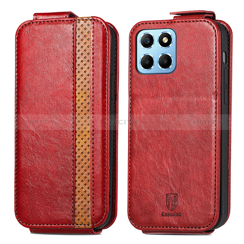 Funda de Cuero Flip S01D para Huawei Honor X6 5G Rojo