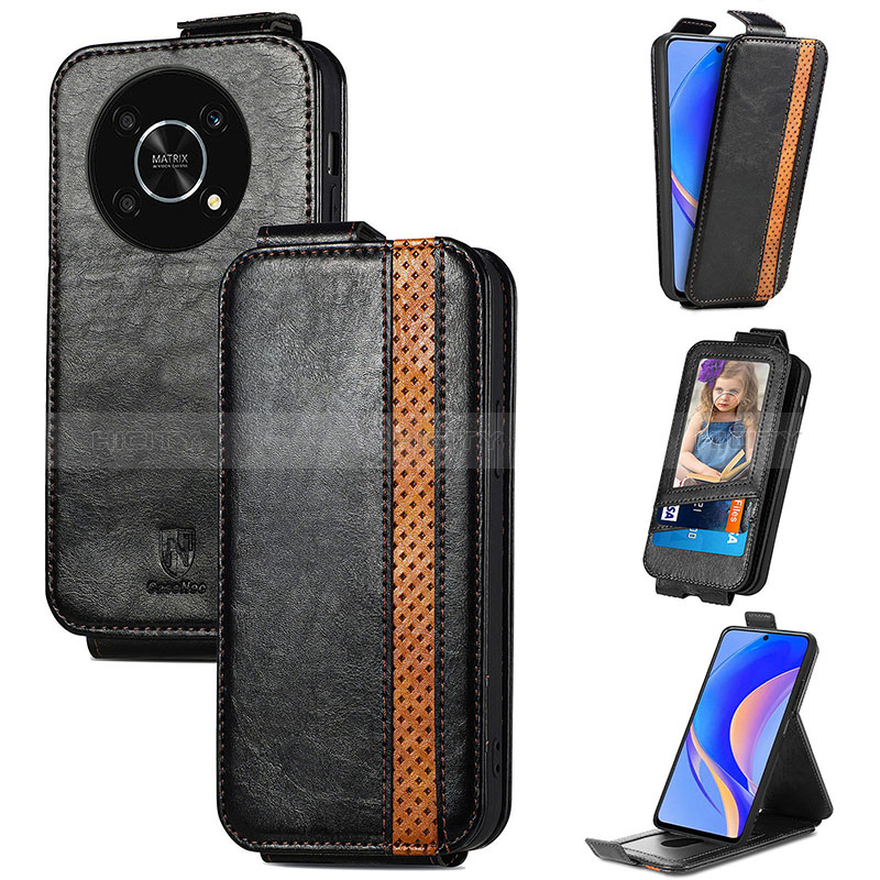 Funda de Cuero Flip S01D para Huawei Nova Y90