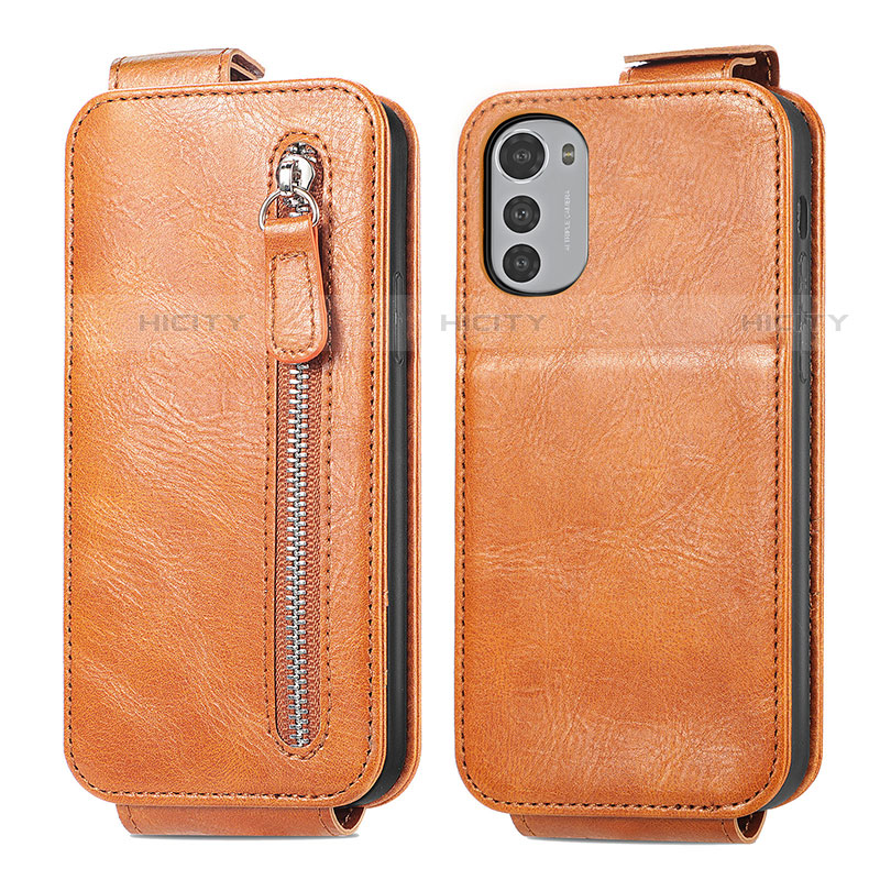 Funda de Cuero Flip S01D para Motorola Moto E32s Marron